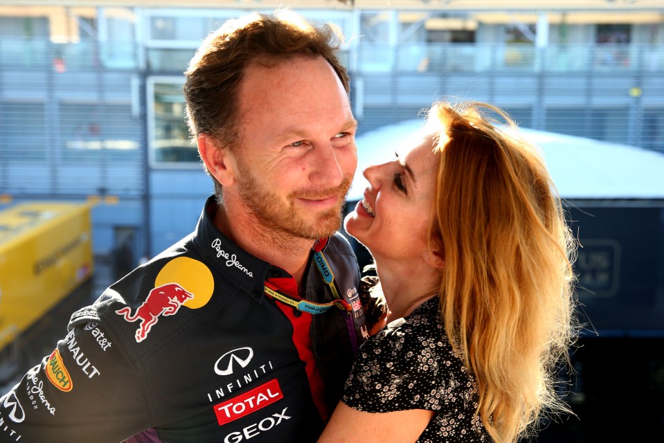 Horner and wife Geri Halliwell pictured at the F1 Grand Prix of Italy at Autodromo di Monza in 2014