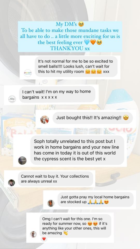 The mum-of-two then shared some of her direct messages from her fans about the range