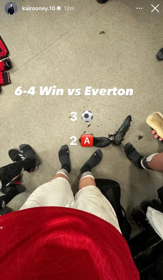 Kai Rooney revealed his impressive display against Everton for Man Utd U14s