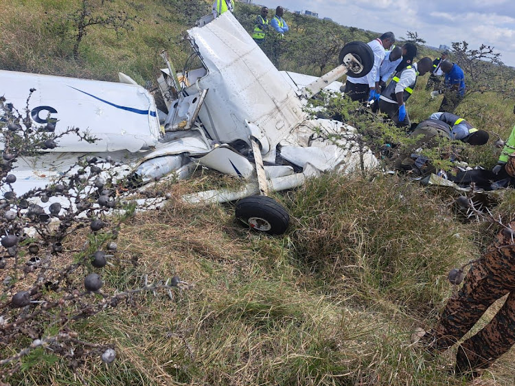 The plane crashed above the Nairobi National Park in Kenya