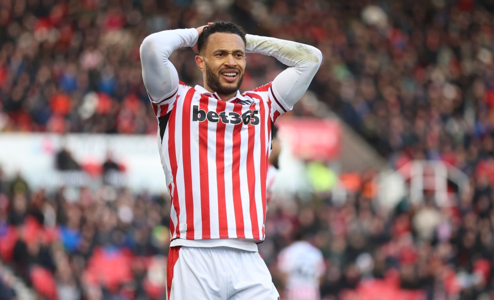 Lewis Baker of Stoke City reacts during a Sky Bet Championship match