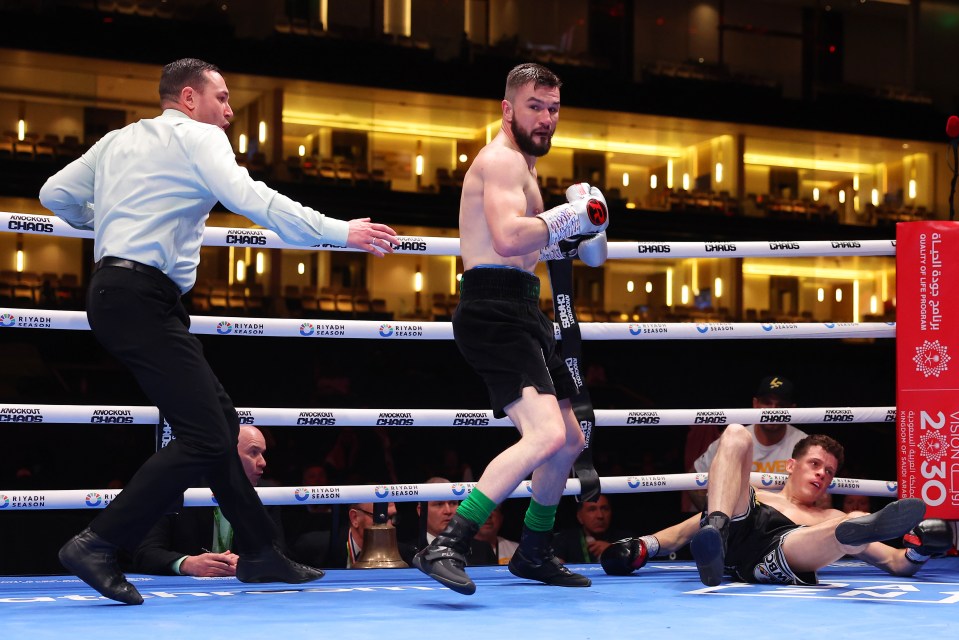 Louis Greene knocked out Jack McGann on the Anthony Joshua vs Francis Ngannou undercard