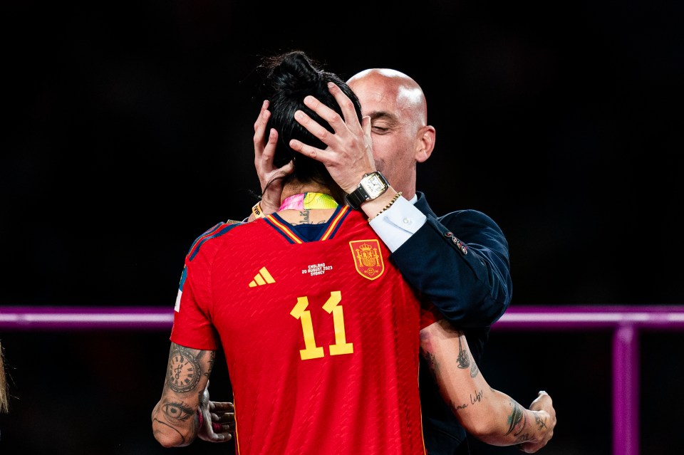 The axed Spanish FA chief planted an unwanted kiss on a Women’s World Cup winner’s lips