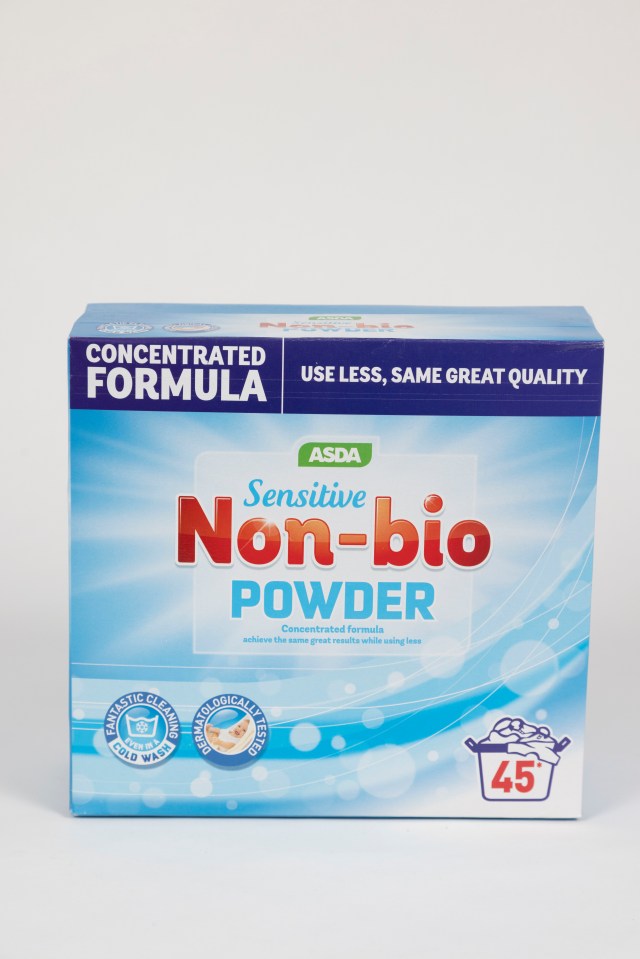 Asda's Non-bio powder has come up by 1.4p per wash