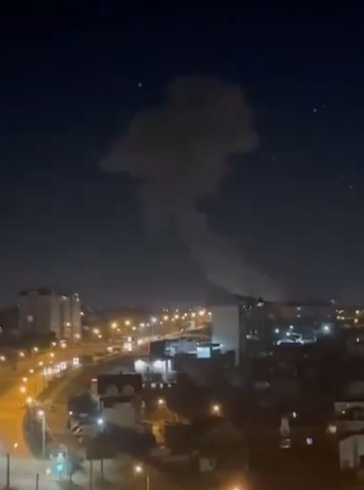 Enormous plumes of black smoke filled the sky after Ukraine's attack