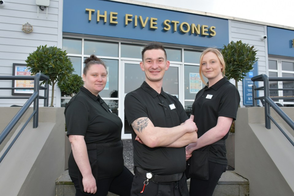 From left, Samantha Oliver, Paul Hart and Simone Harris ahead of the first day at the newly opened pub