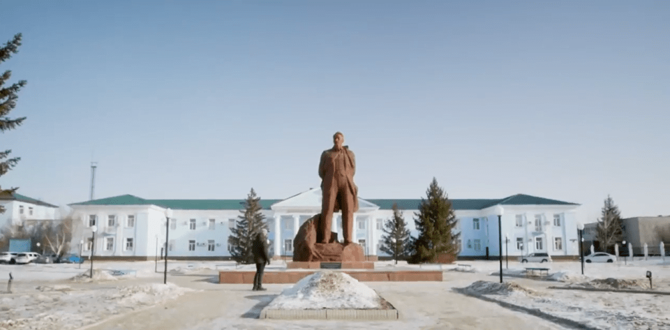 A statue of prominent scientist Igor Kurchatov, who was in charge of the Soviet Atomic project