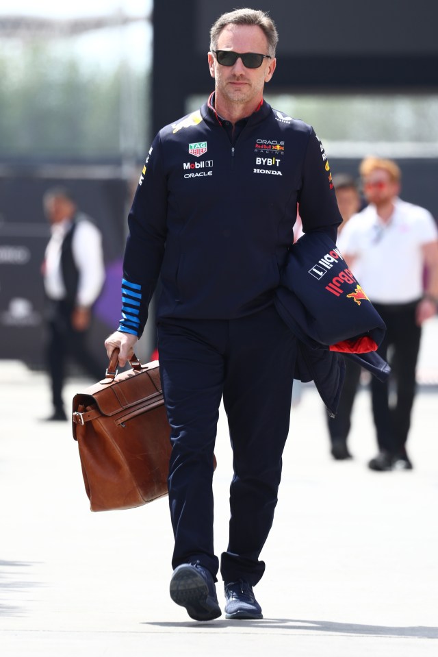 The Red Bull boss arrived at the Bahrain International Circuit on his own