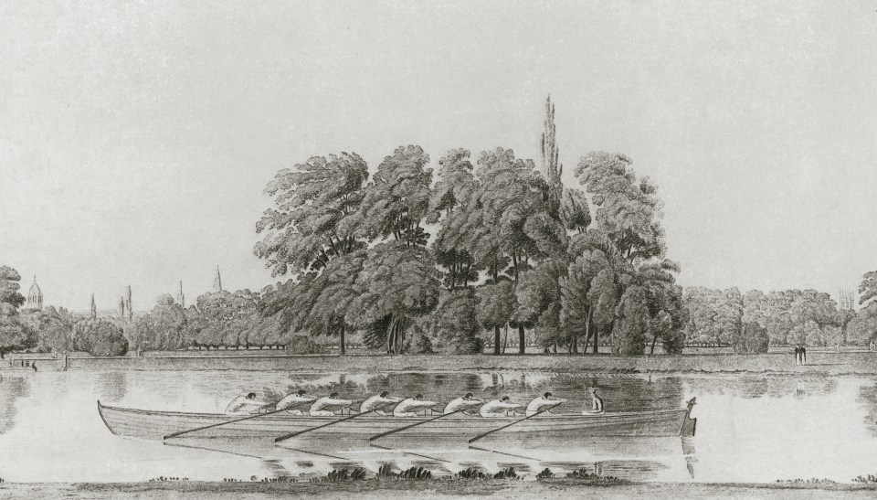 An artist's impression of the first Boat Race in 1829