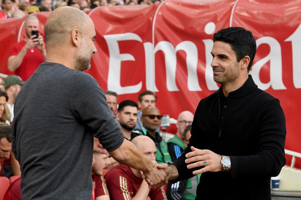 Pep Guardiola and Mikel Arteta's sides will both be in action at the same time