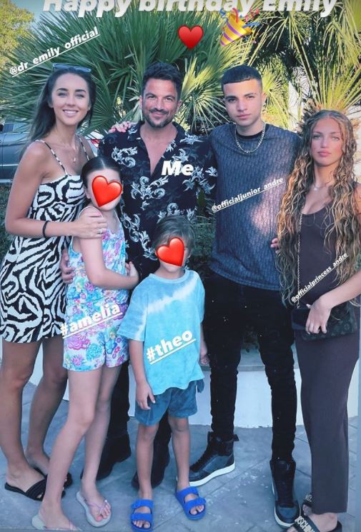 Peter Andre shares wholesome family snap with all 4 kids as they celebrate partner Emily's Birthday