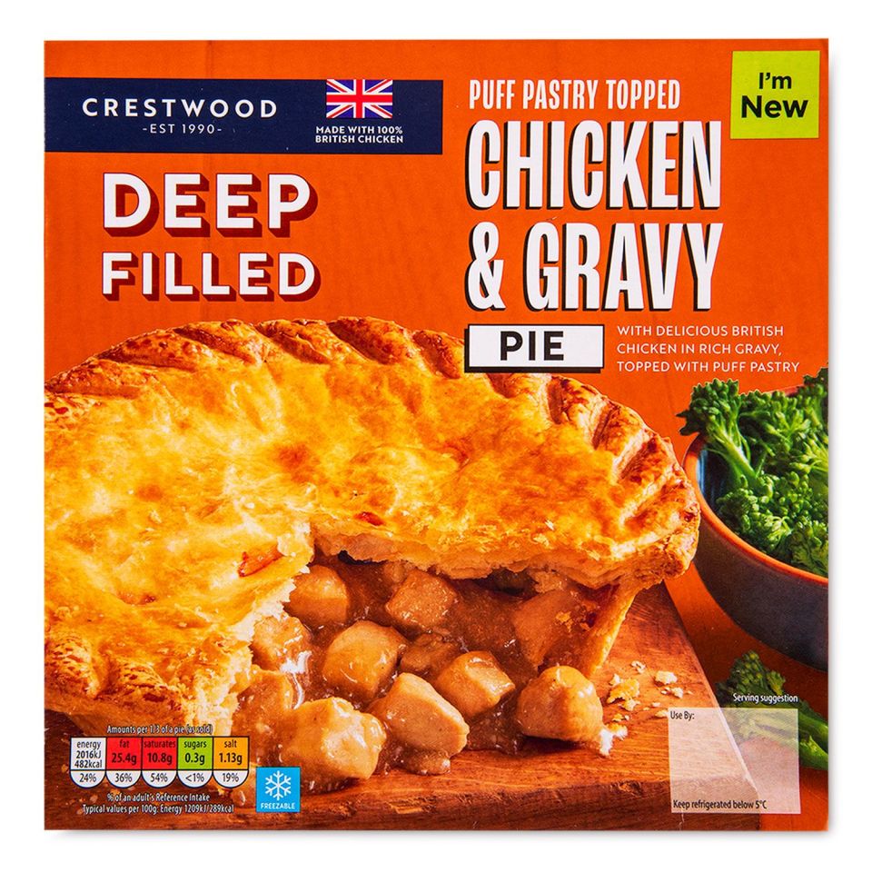 Aldi's pie contained tasty chicken, but was slightly claggy