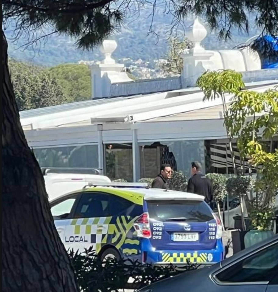 Police at the scene in Marbella