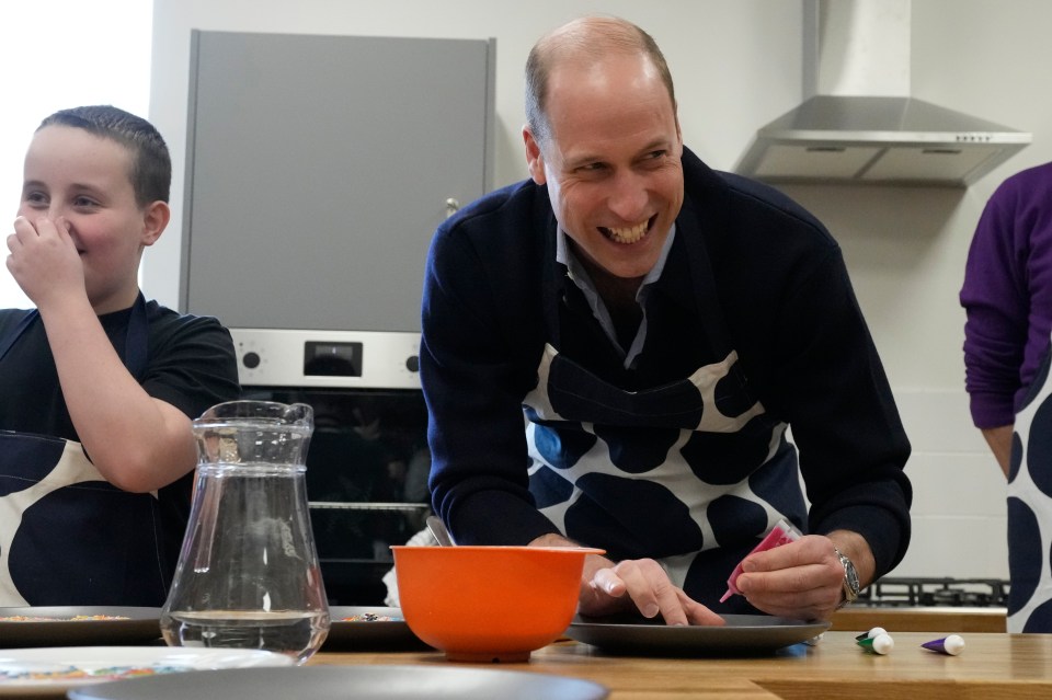 William today joked his wife Kate ‘is the arty one’ as he visited a youth group