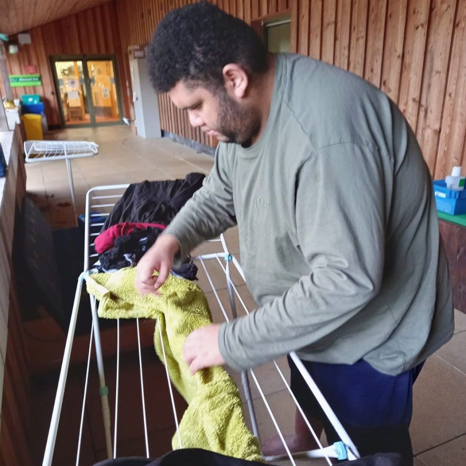 Proud Katie shared a pic of son Harvey last year hanging up his washing as he learns how to be independent at college