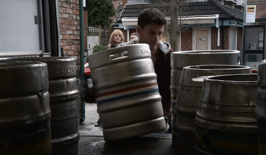 Viewers noticed the kegs being taken into the pub were very light considering they were supposed to be full