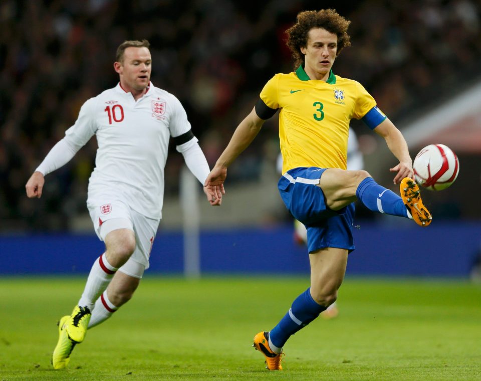 David Luiz clears from Wayne Rooney but could not stop him scoring