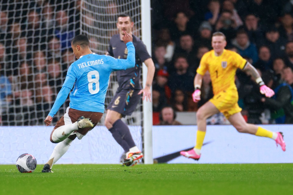 Youri Tielemans scored twice for Belgium against England