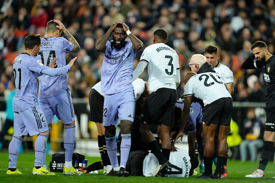 Antonio Rudiger appeared extremely distressed