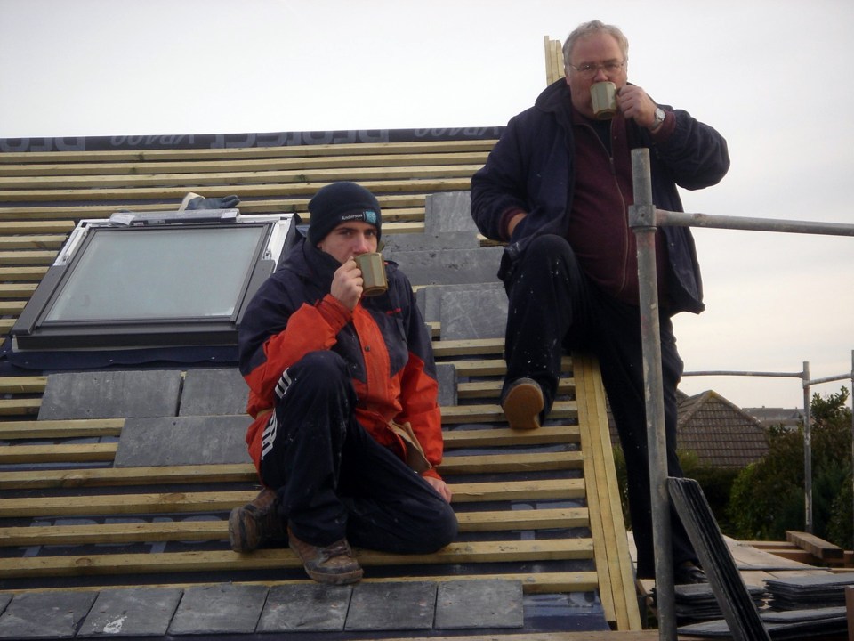 Steve says he's chuffed he doesn't have to climb onto a roof in the rain anymore