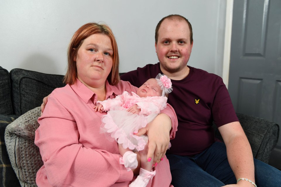 Rhiannon and Adam with their daughter Summer