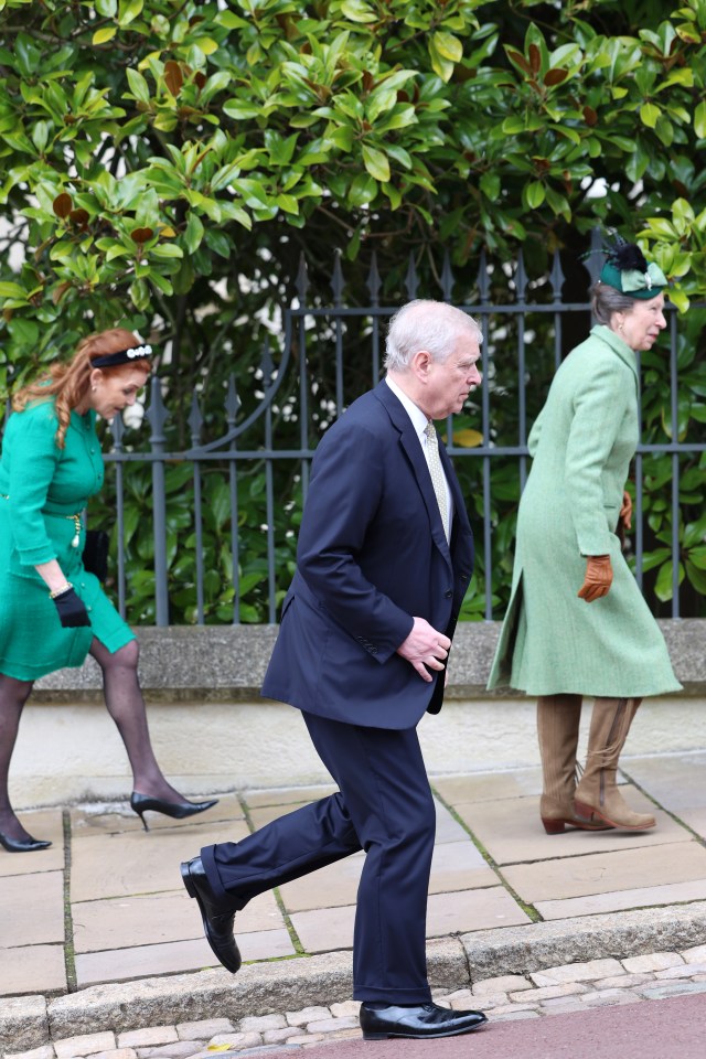 Prince Andrew wore a blue suit for the service