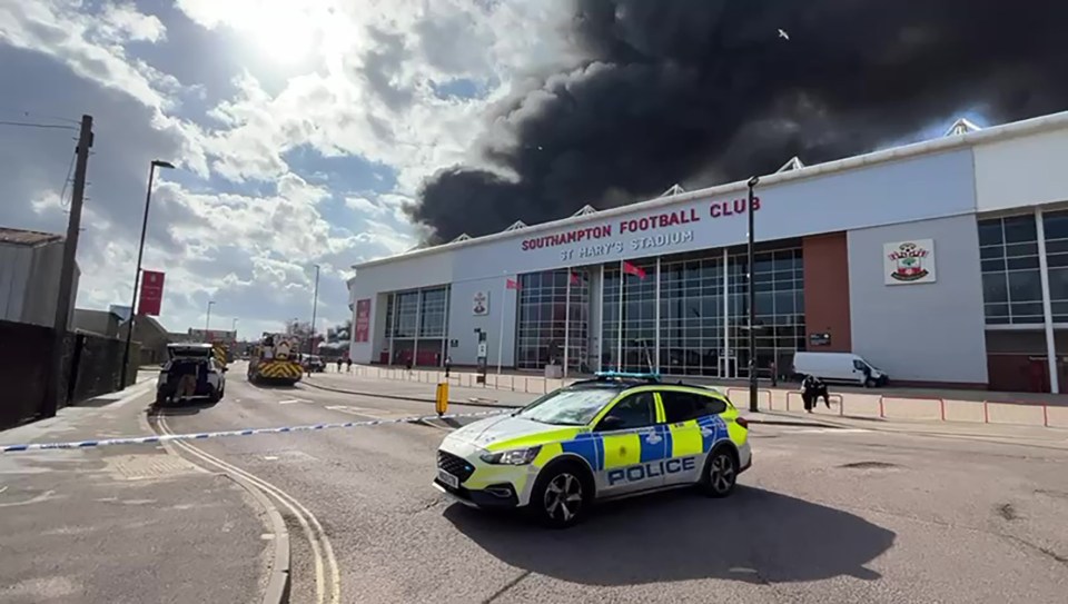 The fire was at a disused factory next to the arena