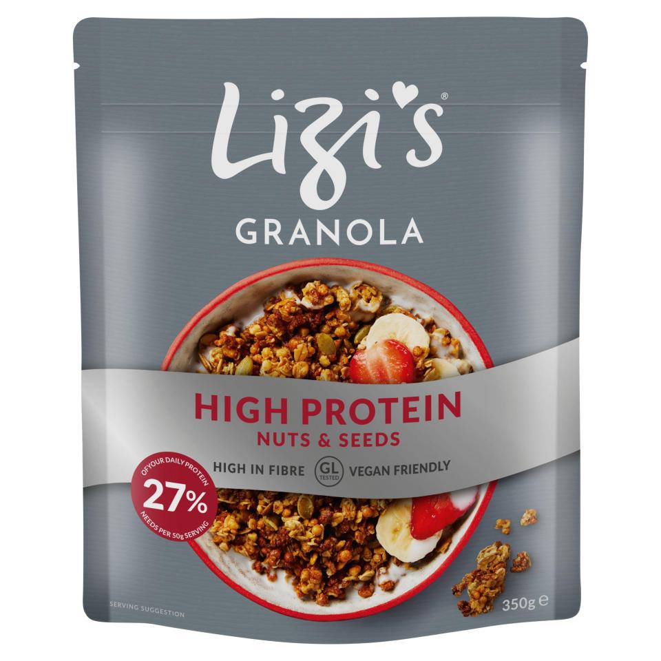 Lizi’s High Protein Granola contains only 221 calories per 50g serve