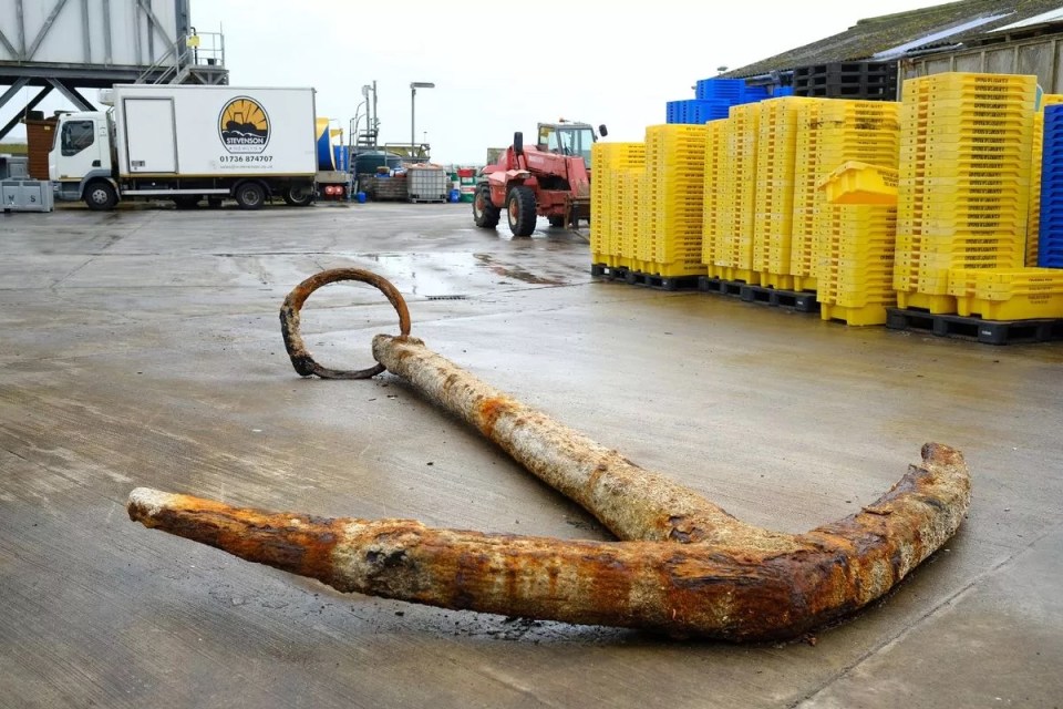 A fishing boat hauled up what could be the ship's anchor in 2019