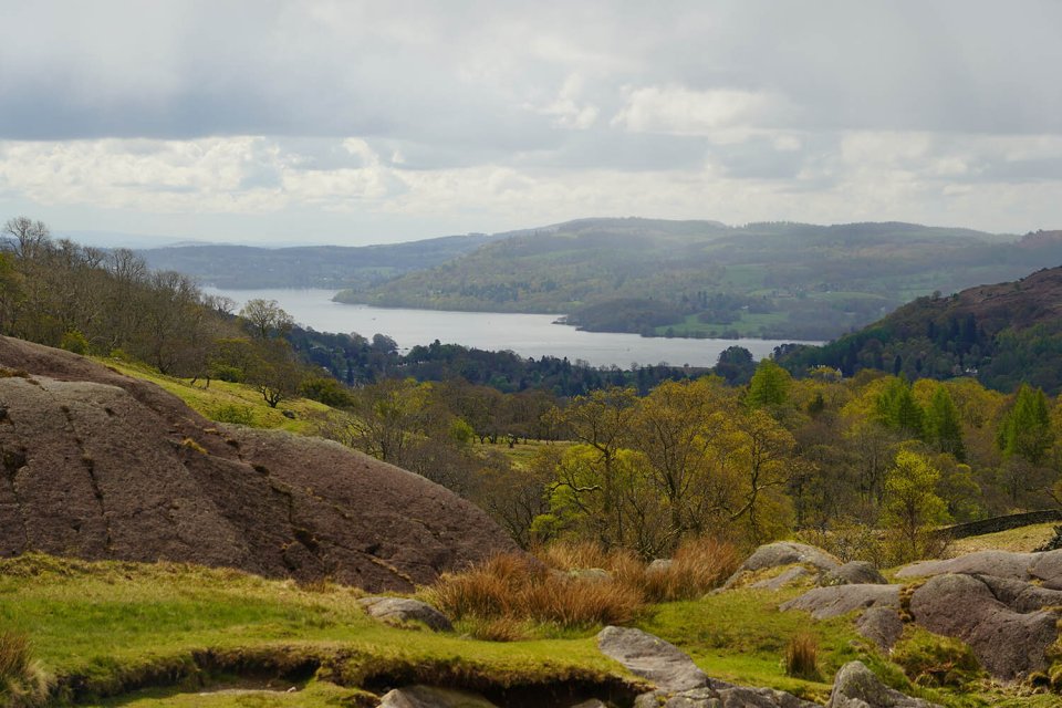 The swimming spot has magnificent views across the Lake District