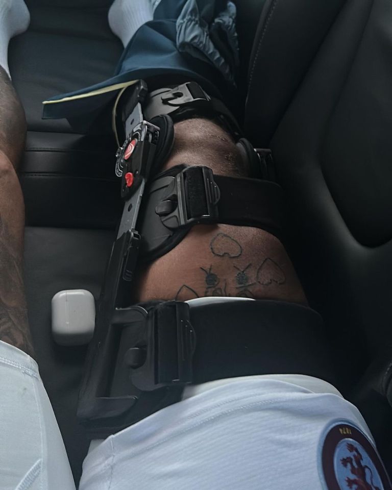 Mings shared images of the timeline from when he first picked up his ACL injury in August