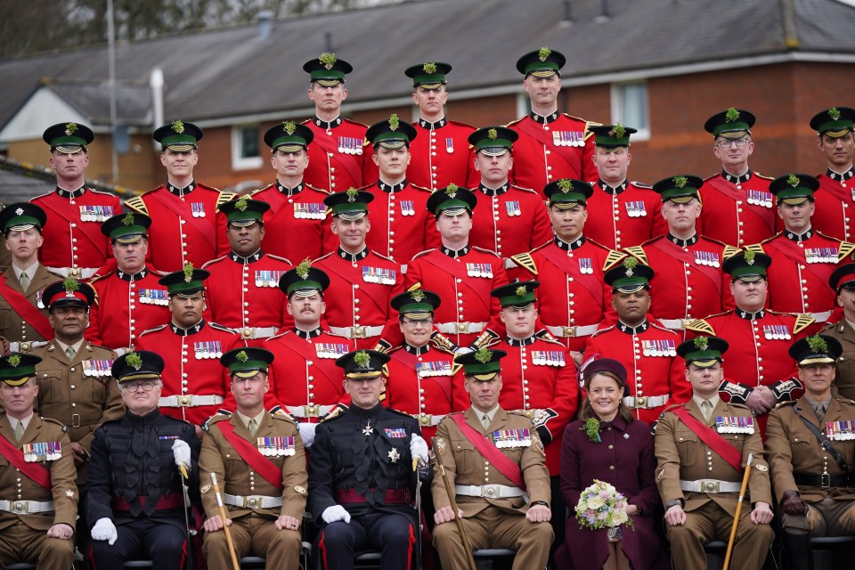 The Princess of Wales, who is honorary colonel of the regiment, is sitting out today's celebrations as she recovers from surgery