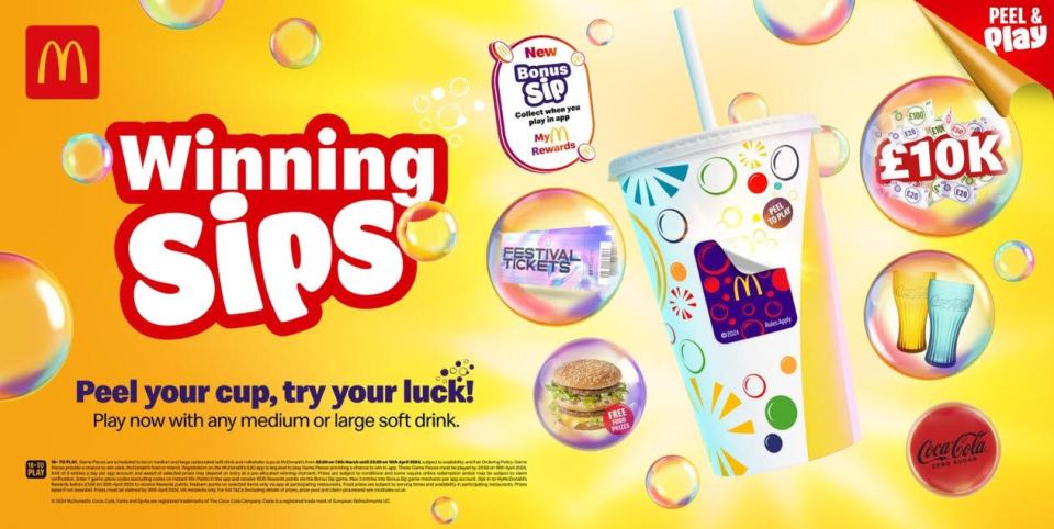 The popular 'peel to win' McDonald's game is back with even more chances to win