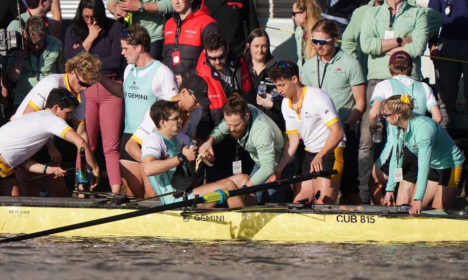 Edge was unable to lift himself out of the boat