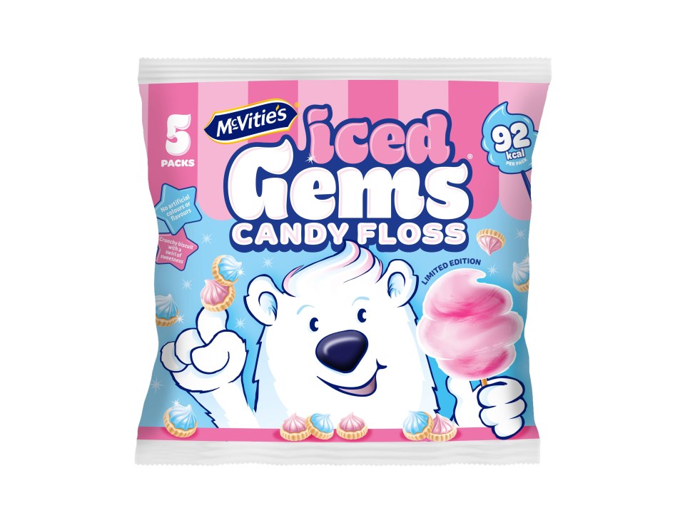 The new McVitie's Iced Gemsin candy floss flavour