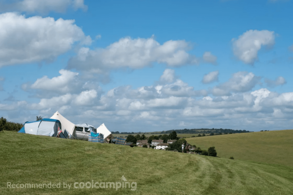 Chalky Downs camping is situated in an area of outstanding natural beauty