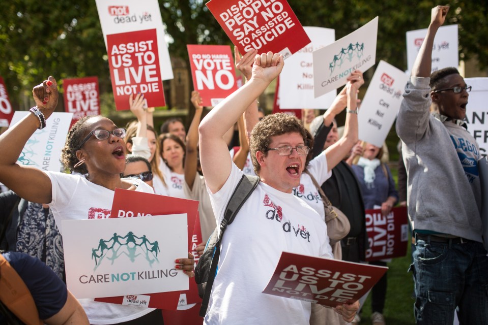 Jubilant activists outside Parliament as assisted dying bid is rejected in 2015