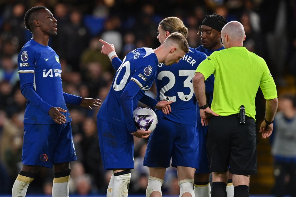 Nicolas Jackson, who scored Chelsea’s fourth, was left fuming as Palmer got take a penalty