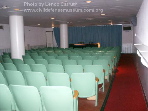 The bunker was fitted with a conference and briefing room