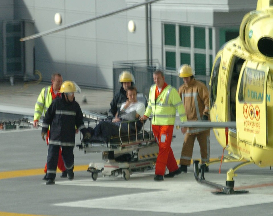 Richard was airlifted to hospital after the crash