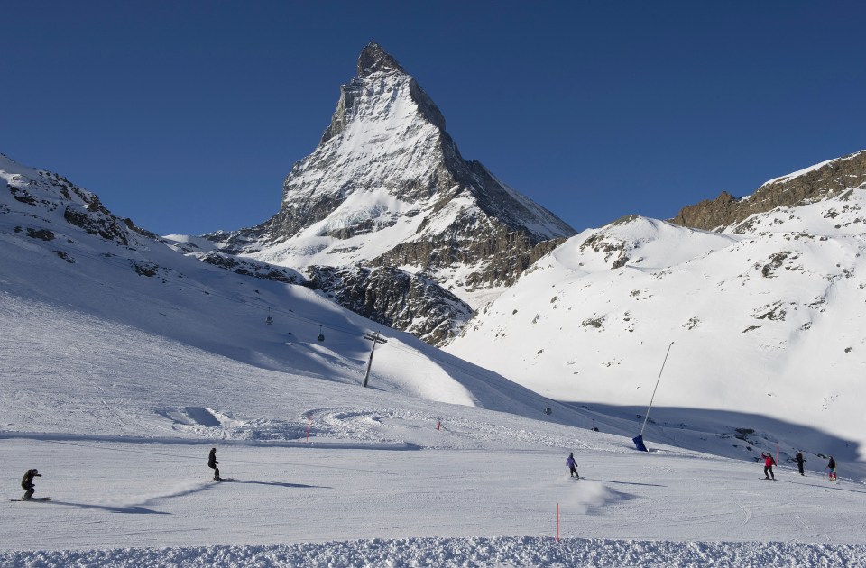 The avalanche took place by the Riffelberg, Switzerland, near the famous Matterhorn mountain (pictured)