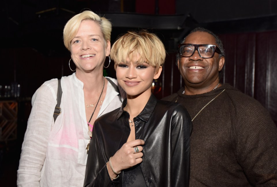 Zendaya with her mum Claire Stoermer and dad Kazembe Coleman