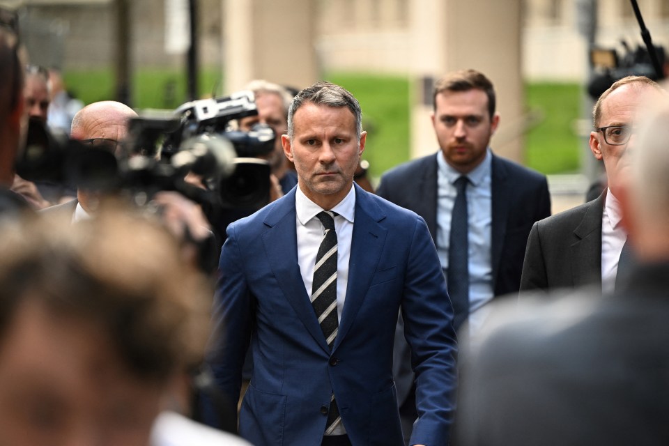 Ryan Giggs leaves the Manchester Minshull Street Crown Court in Manchester in 2022