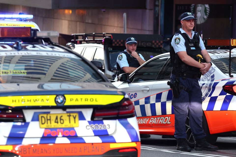 Police cordon off the Westfield Bondi Junction shopping mall after a stabbing incident in Sydney on April 13