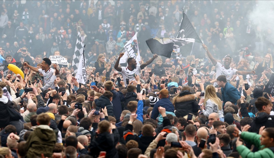 Derby’s Championship return saw fans pour on to the pitch