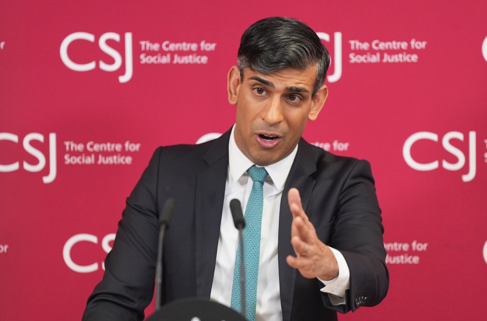 Rishi Sunak today slammed Sir Keir Starmer as "weak"