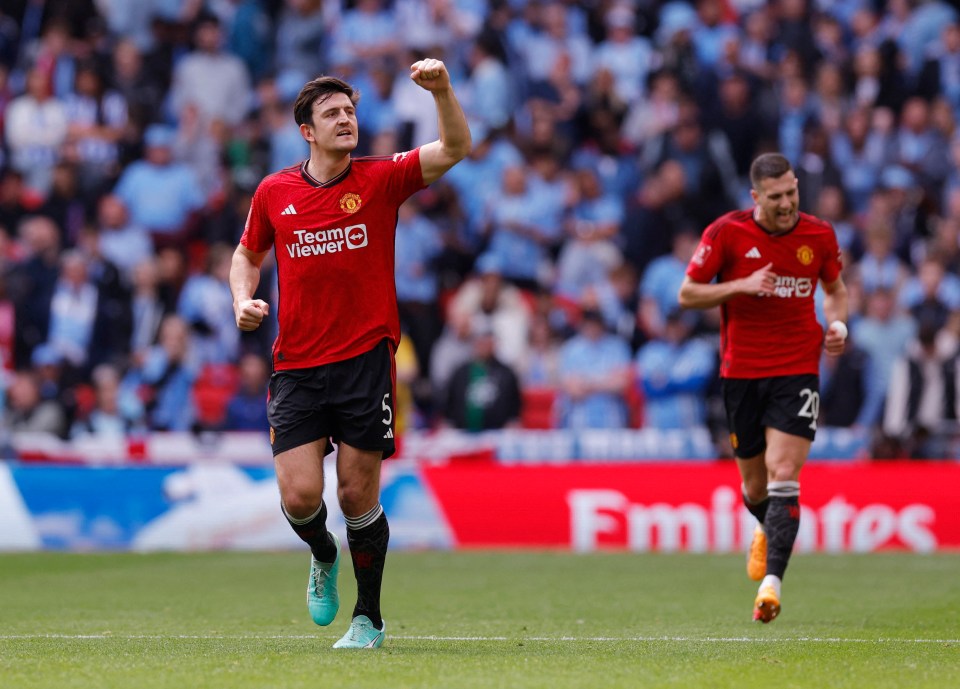 Maguire pumps his fist after doubling United's lead