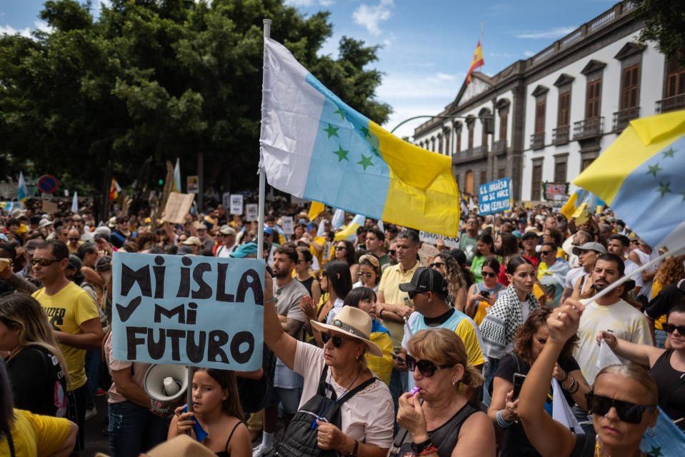 Protests took place in Tenerife, Gran Canaria, Lanzarote, Madrid and Malaga