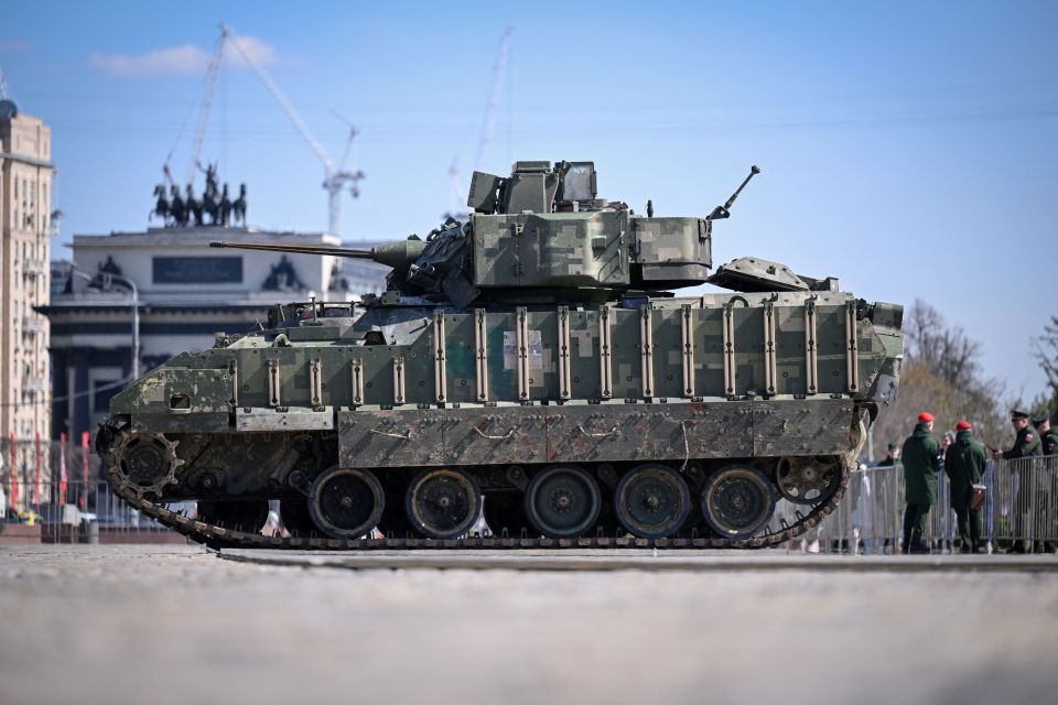 Some of the tanks can be seen riddled with still fresh bullet holes