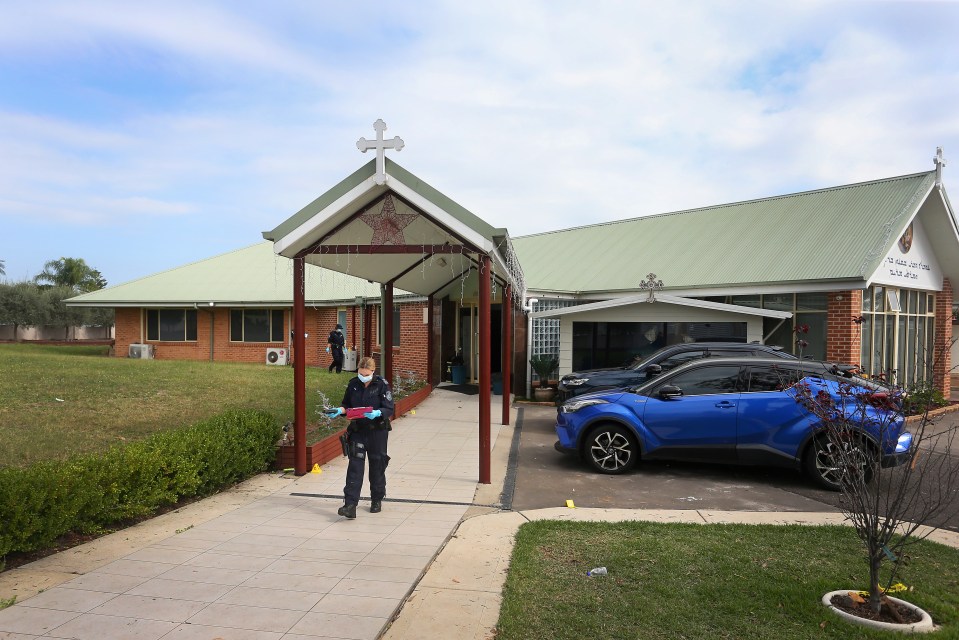 NSW Forensic Police are seen at Christ The Good Shepherd Church on Tuesday